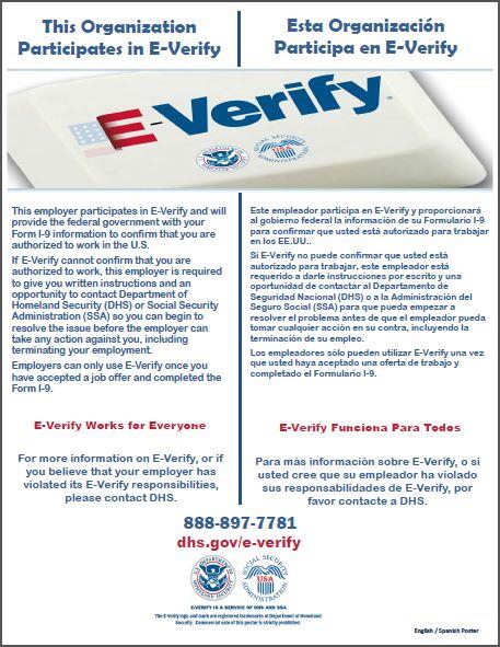Federal E-Verify Poster (Bilingual)